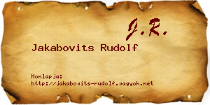 Jakabovits Rudolf névjegykártya