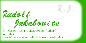 rudolf jakabovits business card